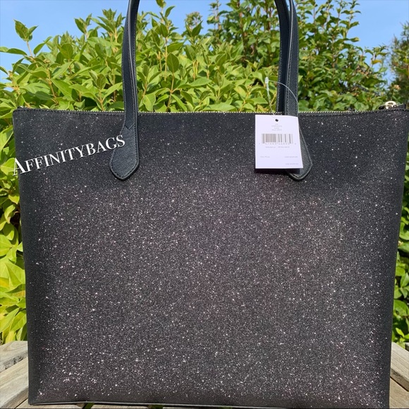 Kate spade large joeley Black glitter Holiday Tote - Picture 6 of 8